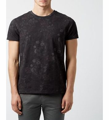 New Look Black Floral Print T-Shirt 3253400