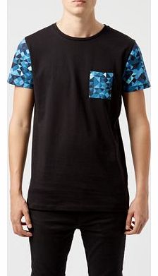 New Look Black Geo Print Contrast Pocket T-Shirt 3242384