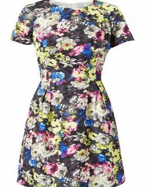 New Look Blue Crepe Floral Print T-Shirt Dress 3153754