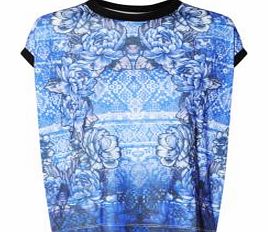 New Look Blue Floral Print T-Shirt 3127603