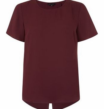New Look Burgundy Wrap Back T-Shirt 3248918