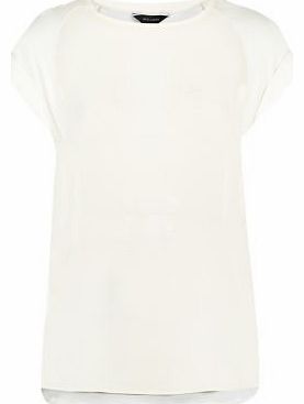 New Look Cream Sheer Overlay Raglan T-Shirt 3202905