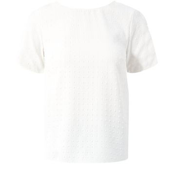New Look Cream Textured T-Shirt 3194995