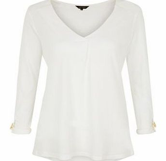 New Look Cream V Neck Utility Blouse 3279979