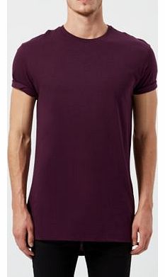 New Look Dark Purple Crew Neckv Longline T-Shirt 3243089