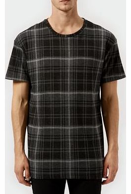 New Look Grey Check Longline T-Shirt 3210200