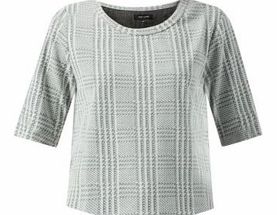New Look Grey Jacquard Check Boxy T-Shirt 3120842