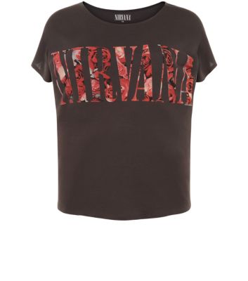 Grey Nirvana Rose Print T-Shirt 3196084