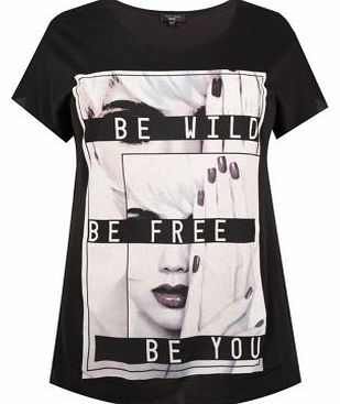 New Look Inspire Black Be Wild T-Shirt 3230286