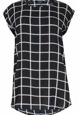 New Look Inspire Black Check Longlline T-Shirt 3241292