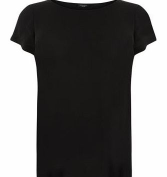 New Look Inspire Black Curved Hem T-Shirt 3259544