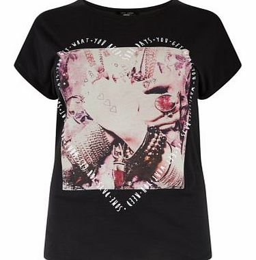 New Look Inspire Black Love Hands T-Shirt 3258319