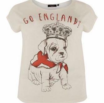 New Look Inspire Cream Go England Bulldog T-Shirt 3157436