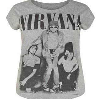 New Look Inspire Grey Nirvana Photo T-Shirt 3297534