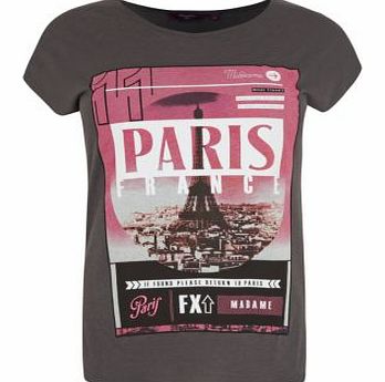 New Look Inspire Grey Paris Poster T-Shirt 3245571
