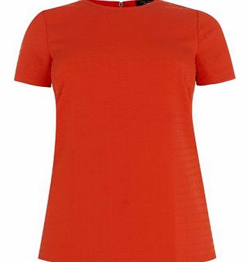 New Look Inspire Orange Diamond Embossed Textured T-Shirt