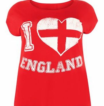 New Look Inspire Red I Heart England T-Shirt 3151691