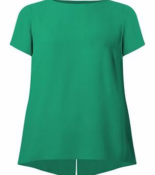 Jade Green Longline Split Back T-Shirt 3263719