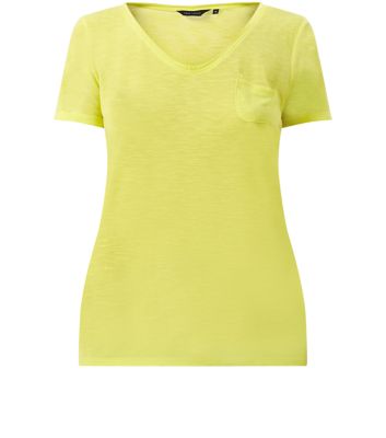 New Look Lime Green Basic Pocket T-Shirt 3194332