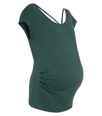 Maternity Dark Green Strappy Back T-Shirt 3198454