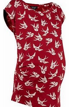 New Look Maternity Dark Red Bird Print T-Shirt 3190620