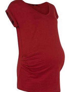 New Look Maternity Dark Red Plain T-Shirt 3232349