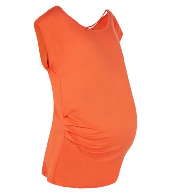 New Look Maternity Orange Strappy Back T-Shirt 3198463