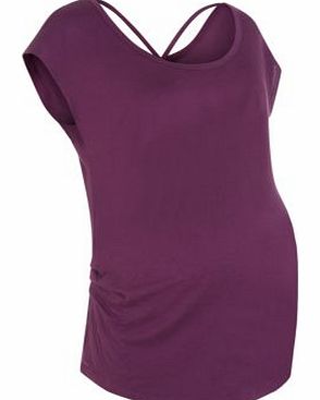 New Look Maternity Purple Strappy Back T-Shirt 3198458