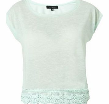 New Look Mint Crochet Hem T-Shirt 3144870