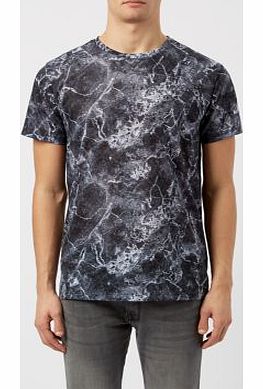 New Look Monochrome Marble Print T-Shirt 3280265