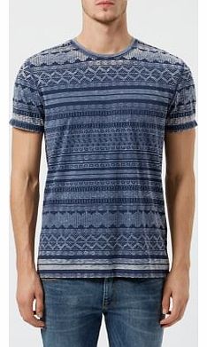 New Look Navy Burnout Aztec Print T-Shirt 3241628