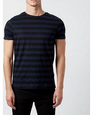 Navy Crew Neck Stripe T-Shirt 3183606
