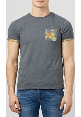 New Look Navy Floral Print Pocket T-Shirt 3119139
