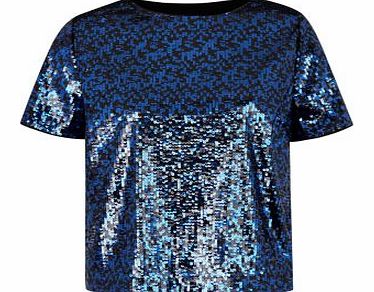 New Look Navy Sequin T-Shirt 3266717