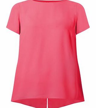 New Look Neon Pink Longline Split Back T-Shirt 3302941