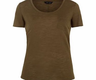 New Look Olive Pocket Front T-Shirt 3387310