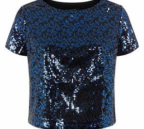 New Look Petite Navy Sequin T-Shirt 3236188