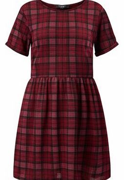 New Look Petite Red Check T-Shirt Dress 3200111