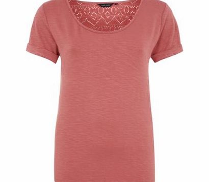 New Look Pink Aztec Lace Back T-Shirt 3015695