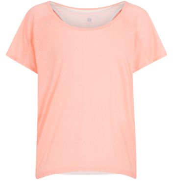 New Look Pink Burnout 2 in 1 Sports T-Shirt 3197535