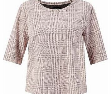 New Look Pink Jacquard Check Boxy T-Shirt 3120847