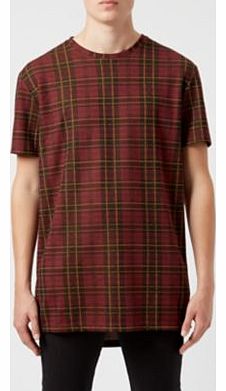 New Look Red Check Longline T-Shirt 3215868
