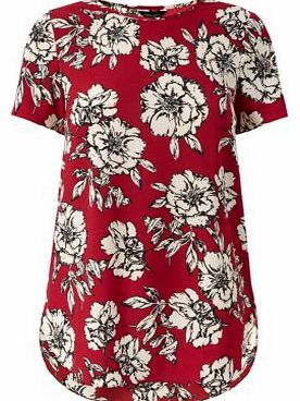 New Look Red Floral Print T-Shirt 3211692