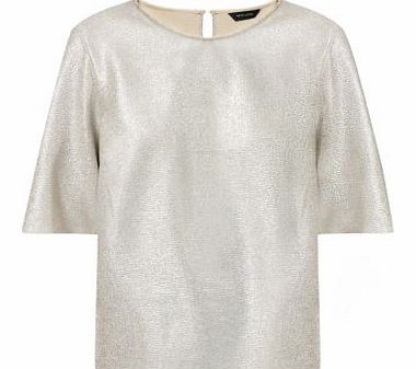 New Look Shell Pink Crepe Metallic Foil T-Shirt 3231365