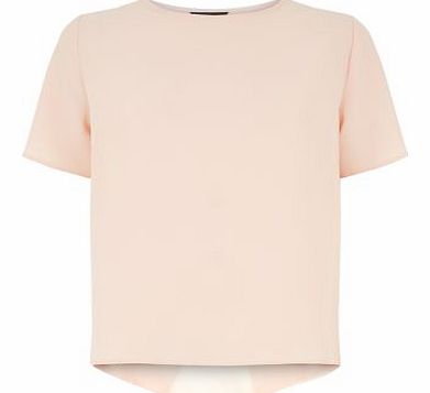 Shell Pink Crepe Wrap Back T-Shirt 3315661