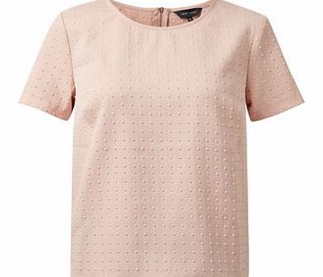 Shell Pink Diamond Embossed Boxy T-Shirt 3311407