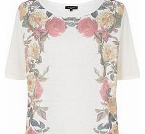 New Look Tall Cream Floral Print Boxy T-Shirt 3071625