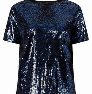 New Look Tall Navy Sequin T-Shirt 3236178