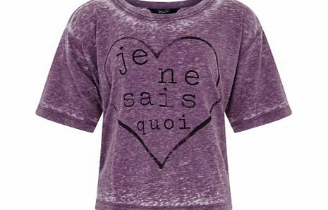 New Look Teens Purple Je Ne Sais Quoi Burnout T-Shirt