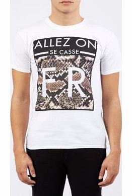 New Look White Allez On France Printed T-Shirt 3259952